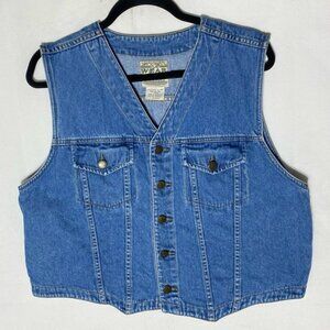 Vintage Northern Spirit Med Wash Blue Denim Vest Jean Vest L